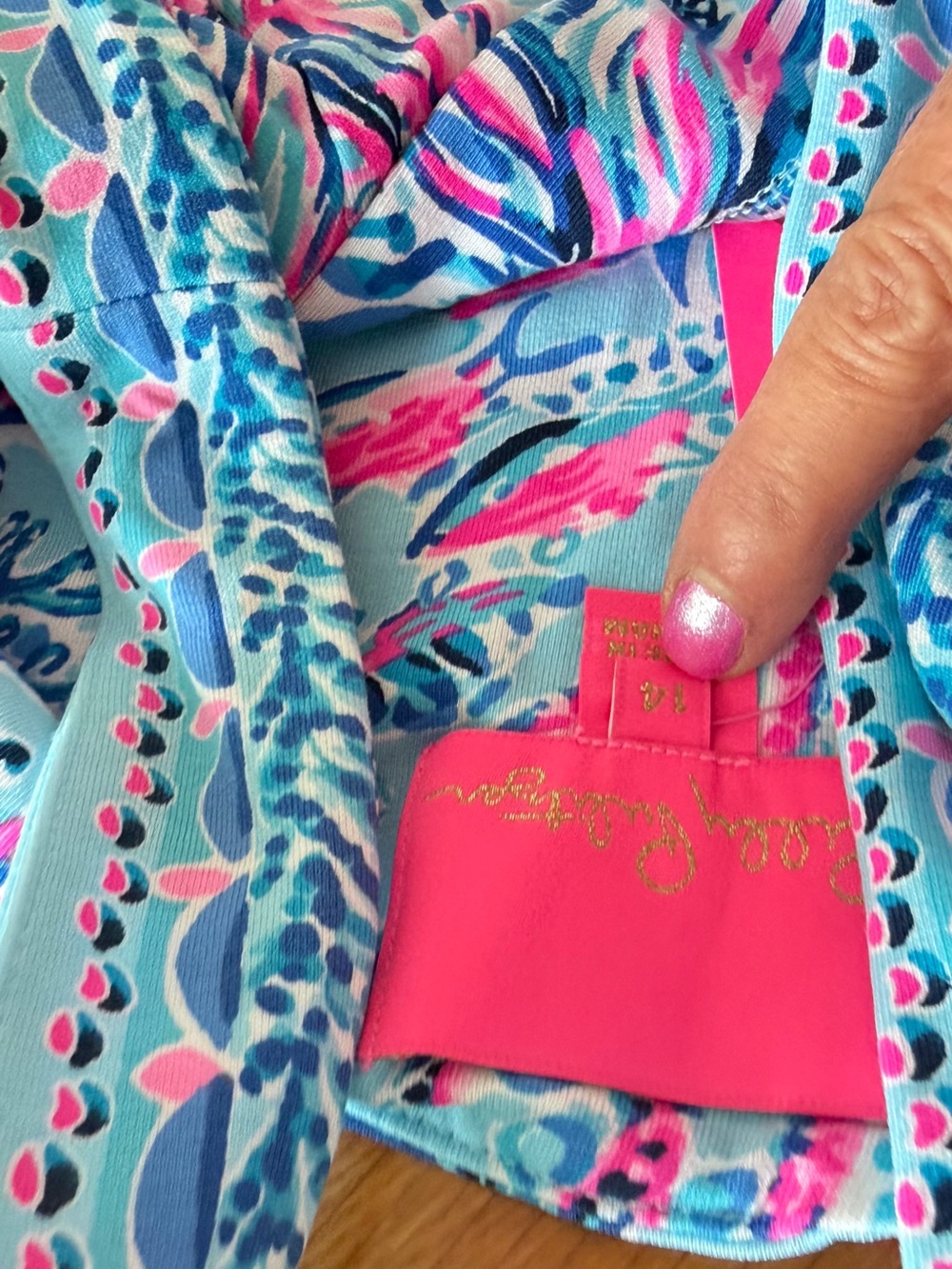 Lilly Pulitzer Blue Maxi Dress with Pink Floral Print - Picture 2 of 2